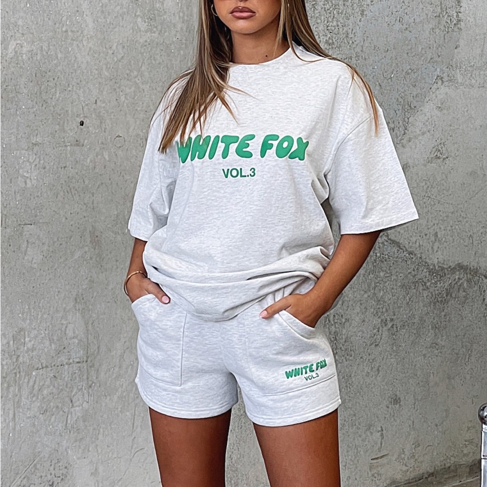 White Fox Offstage Lounge Shorts Glacier Grey